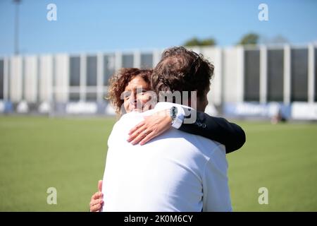 Entraîneur Rita Guarino d'Inter Women et Joe Montemurro, entraîneur-chef de Juventus Women, pendant les femmes Serie A, match de football entre Juventus Women a Banque D'Images