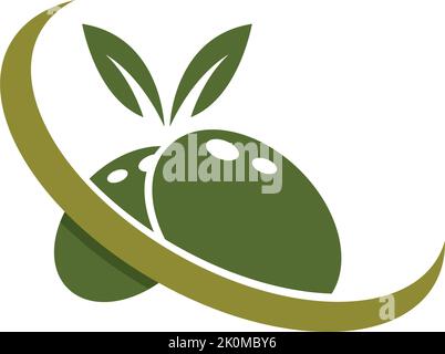 Logo d'olive icône vecteur modèle illustration design Illustration de Vecteur