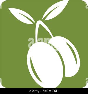 Logo d'olive icône vecteur modèle illustration design Illustration de Vecteur
