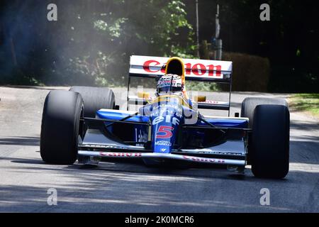 Nigel Mansell, Williams Renault FW14B, Red 5, Grand Prix greats, Grand Prix voitures du milieu de la cinquantaine de années à moteur mécanique à combustible fossile Banque D'Images