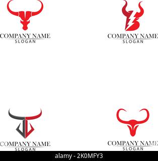 Bull horn et symboles logo template icônes app Illustration de Vecteur
