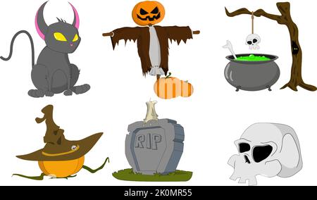 personnages vectoriels sur le thème de halloween Illustration de Vecteur