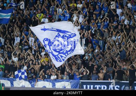Empoli, Italie. 12th septembre 2022. Les partisans d'Empoli applaudissent lors de la série Un match entre Empoli et Roma au Stadio Carlo Castellani, Empoli, Italie, le 12 septembre 2022. Credit: Giuseppe Maffia/Alay Live News Banque D'Images