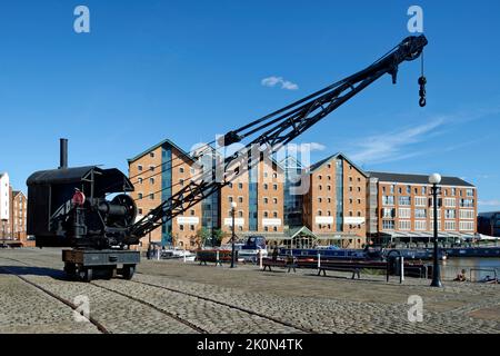 Grue à vapeur Joseph Booth, North Quay Gloucester Docks Banque D'Images