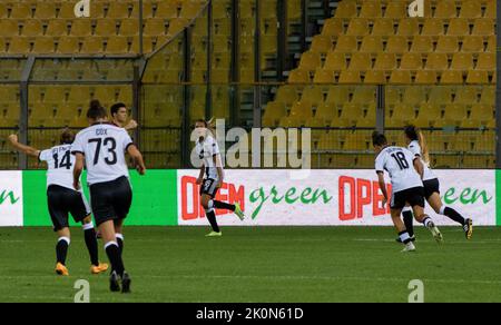 Parme, Italie. 12th septembre 2022. Parme Michela Cambiaghi célèbre pendant Parme Calcio vs US Sassuolo, football italien série A Women Match à Parme, Italie, 12 septembre 2022 crédit: Agence de photo indépendante/Alamy Live News Banque D'Images