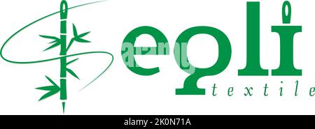 concept d'aiguille à coudre naturelle biologique minimale et de logo en bambou Illustration de Vecteur