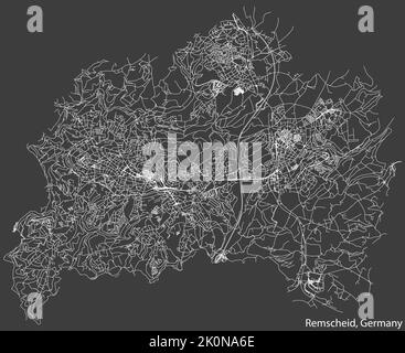 Carte des rues de REMSCHEID, ALLEMAGNE Illustration de Vecteur