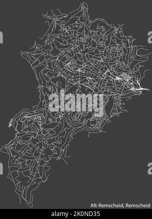 Carte des rues du quartier ALT-REMSCHEID, REMSCHEID Illustration de Vecteur