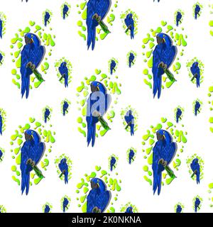 illustration d'arrière-plan de motif macaw bleu brésilien Illustration de Vecteur