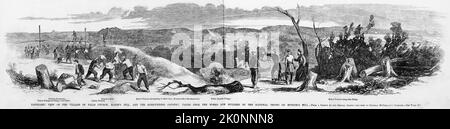 Vue panoramique sur le village de Falls Church, Mason's Hill et le pays environnant, extraite des travaux actuellement en construction par les troupes nationales sur Munson's Hill. Octobre 1861. Illustration de la guerre de Sécession américaine du 19th siècle tirée du journal illustré de Frank Leslie Banque D'Images