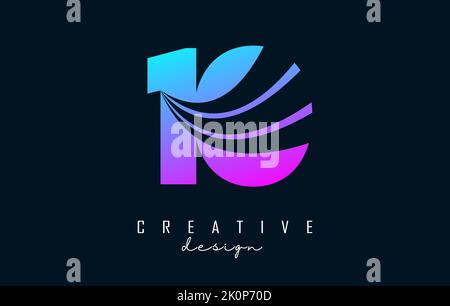 Logo Creative numéro 10 coloré avec lignes de pointe et design Road concept. Nombre avec conception géométrique. Illustration vectorielle avec nombre et créativ Illustration de Vecteur
