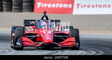 Monterey, Californie, États-Unis. 11th septembre 2022. A. le pilote de Team Penske Wwill Power sort du virage 3 lors du Championnat Firestone Grand Prix de Monterey. Will POWER a remporté le championnat au circuit WeatherTech Laguna Seca Monterey, CA Thurman James/CSM/Alay Live News Banque D'Images