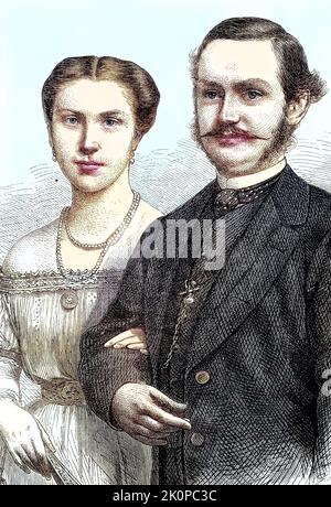 Königin Louise von Dänemark, Prinzessin Louise Josephine Eugenie von Schweden, 31. Oktober 1851 - 20. März 1926 an der Seite ihres Mannes, König Friedrich VIII., Frederik VIII., Christian Friedrich Wilhelm Karl von Schleswig-Holstein-Sonderburg-Glücksburg, 3. Juni 1843 bis 14. Mai 1912 / Reine Louise du Danemark, Princesse Louise Josephine Eugénie de Suède, 31 octobre 1851 - 20 mars 1926 aux côtés de son mari, le roi Frederik VIII, Christian Friedrich Wilhelm Karl du Schleswig-Holstein-Sonderburg-Glücksburg, 3 juin 1843 to 14 mai 1912, Historisch, restaurant numérique Reproduktion ein Banque D'Images