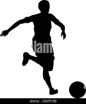 Black Woman Soccer football Player Silhouette Illustration de Vecteur