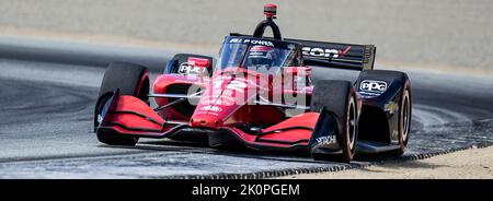 Monterey, Californie, États-Unis. 11th septembre 2022. A. le pilote de Team Penske Wwill Power sort du virage 3 lors du Championnat Firestone Grand Prix de Monterey. Will POWER a remporté le championnat au circuit WeatherTech Laguna Seca Monterey, CA Thurman James/CSM/Alay Live News Banque D'Images