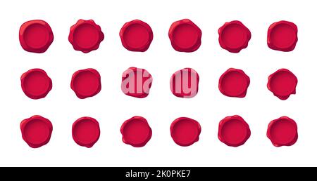 Joints en cire. Timbres postmark rétro pour enveloppe de certificat, badges anciens vierges style de dessin animé, concept d'affranchissement. Ensemble vectoriel isolé. Médiévale Illustration de Vecteur