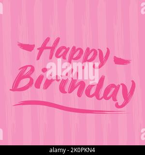 Une phrase de célébration « joyeux anniversaire » écrite en rose avec des italiques Illustration de Vecteur