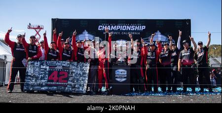 Monterey, Californie, États-Unis. 11th septembre 2022. A. l'équipe Penske et le pilote seront au podium après le Grand Prix Firestone de Monterey Championship au circuit WeatherTech Laguna Seca Monterey, CA Thurman James/CSM/Alay Live News Banque D'Images