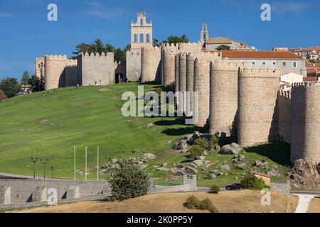 Section nord des murs d'Avila, Espagne. Banque D'Images