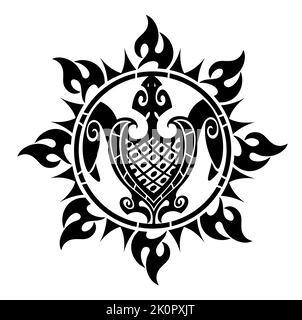 Illustration décorative de tortue tattoo de style maori. Motif tortue tattoo. Résumé de l'affiche pour tasse, t-shirt, étui pour téléphone. Idéal pour l'impression, les affiches, les t-s. Illustration de Vecteur