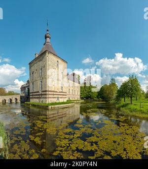 Château de Genhoes, Schin op Geul, Limbourg, pays-Bas, château, Eau, printemps, *** Légende locale *** pays-Bas Banque D'Images