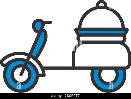 Icône de livraison de moto.Contour gras modifiable avec Color Fill Design.Illustration vectorielle. Illustration de Vecteur