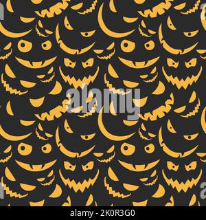 Motif avec éléments rétro de style Halloween 70s. Illustration de Vecteur