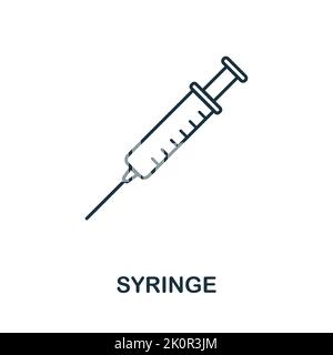 Icône de la seringue. Élément simple de la collection de services médicaux. Icône de seringue monochrome remplie pour les modèles, les infographies et les bannières Illustration de Vecteur