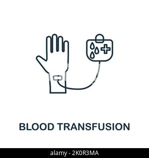 Icône transfusion sanguine. Élément simple de la collection de services médicaux. Icône de transfusion sanguine monochrome remplie pour modèles, infographies et Illustration de Vecteur