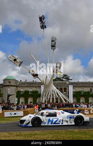 Pierre Fillon, Stephane Richelmi, H24Racing LMPH2G ans, à pile à combustible, Sparks of Genius, entièrement à commande électrique avec des virages de vitesse étonnants, co Banque D'Images