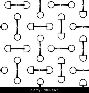 Vecteur sans couture modèle de cheval plat bit équestre isolé sur fond blanc Illustration de Vecteur