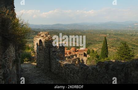 Vue d'en haut à Mystras Banque D'Images