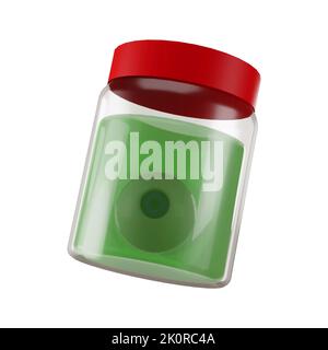 3d rendu des yeux dans un pot icône halloween Banque D'Images