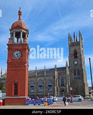 Bolton Interchange horloge tour, bus, trains , cycle, Newport St, Bolton, Grand Manchester, Angleterre, Royaume-Uni, BL1 1pF , 1899 Banque D'Images