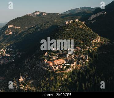 Vue d'en haut à Mystras Banque D'Images