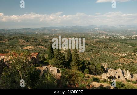 Vue d'en haut à Mystras Banque D'Images