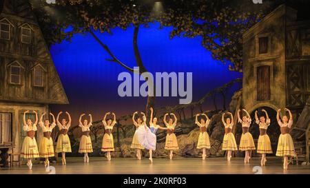 Londres, Royaume-Uni. 13th septembre 2022. Le tout nouveau Ballet ukrainien Uni présente Giselle au Colisée de Londres, réimaginé par le chorégraphe ukrainien Alexei Ratmansky. La Compagnie complète des danseurs réfugiés d'Ukraine ont tous leur propre histoire de quitter leurs maisons pour rejoindre la Compagnie, et sont soutenus par l'ENO et le Birmingham Royal Ballet. Les performances vont du 13 au 17 septembre, tous les bénéfices de la vente de billets seront versés à l'Ukraine. Credit: Imagetraceur/Alamy Live News Banque D'Images