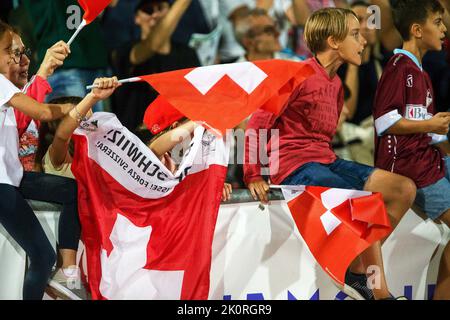 Bellinzona, Suisse. 12th septembre 2022. Fans suisses au Gala dei Castelli - 2022 Réunion internationale d'athlétisme, Athlétisme internationaux à Bellinzona, Suisse, 12 septembre 2022 crédit: Agence de photo indépendante/Alamy Live News Banque D'Images