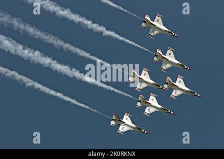 The United States Air Force (USAF) Thunderbirds at 2022 Airshow London, in London, Ontario. Canada. Stock Photo