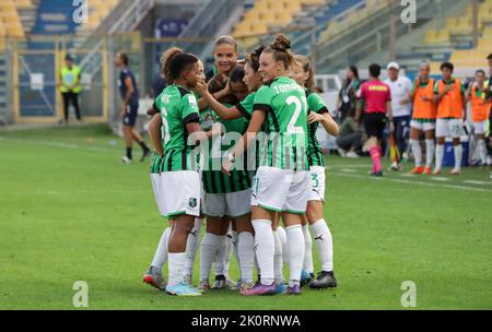 Parme, Italie. 12th septembre 2022. Sassuolo célèbre l'équipe pendant Parme Calcio vs US Sassuolo, football italien série A Women Match à Parme, Italie, 12 septembre 2022 crédit: Agence de photo indépendante/Alamy Live News Banque D'Images