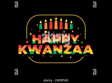 Joyeux Kwanzaa événement texte effet design Illustration de Vecteur