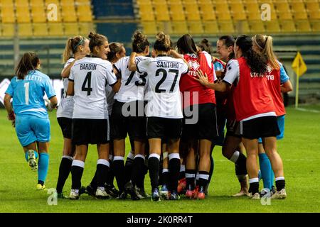 Parme, Italie. 12th septembre 2022. Parme Team célèbre pendant Parme Calcio vs US Sassuolo, football italien série A Women Match à Parme, Italie, 12 septembre 2022 crédit: Agence de photo indépendante/Alamy Live News Banque D'Images