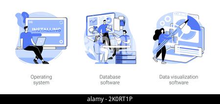 Produits logiciels illustrations vectorielles de dessins animés isolées se Illustration de Vecteur