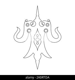 Modèle de conception d'illustration Dayak Etnik Illustration de Vecteur