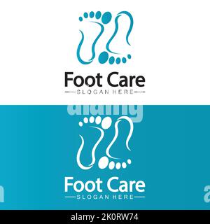 Modèle vectoriel de conception de logo de pied Illustration de Vecteur