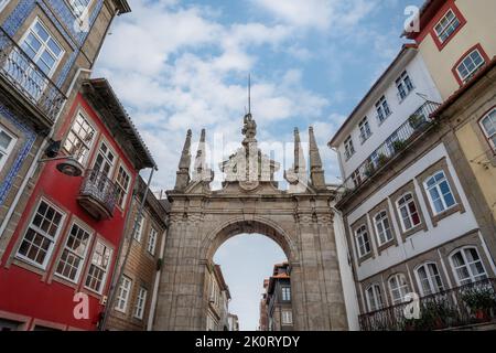 Arche de la nouvelle porte (Arco da Porta Nova) - Braga, Portugal Banque D'Images