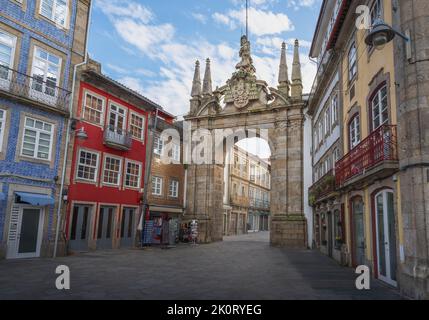 Arche de la nouvelle porte (Arco da Porta Nova) - Braga, Portugal Banque D'Images