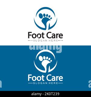 Modèle vectoriel de conception de logo de pied Illustration de Vecteur