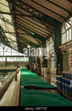 Cardiff, pays de Galles, 12 août 2022, « marché couvert public de Cardiff », victorien. Banque D'Images