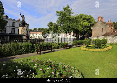 Vue sur Abbey Gardens, Winchester City, Hampshire County ; Angleterre ; Royaume-Uni Banque D'Images